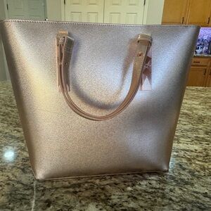 Ted Baker Shimmering Gold Tote Bag with Matching Wristlet